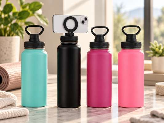 1000ml Insulated Water Bottle With Magnetic Phone Mount